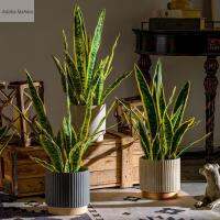 บ้านในร่มกลางแจ้งเทียมออฟฟิศสวนเขตร้อนตกแต่งบ้านใบ Faux ใบ Sansevieria พืชปลอม