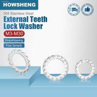 ☄⊕✽ HOWSHENG 10-100pcs External Tooth Lock Washers M3 M4 M5 M6 M8 M10 M12 M14 M16 M20 M24 M27 M30 Stainless Steel Star Lock Washers