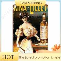 Kina Lillet Demandes Un Lilet ป้ายโลหะบาร์วินเทจครัวป้ายดีบุกโปสเตอร์ 20 * 30 ซม