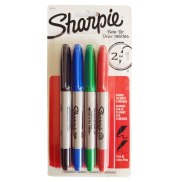 4colors Lot Sharpie Permanent Marker Pen Twin Tip Fine Markers Quick Dry
