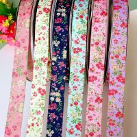 [HOT!] 5Yards/Lot 9MM/16MM/25MM Flowers Printed Grosgrain Ribbons DIY Hairbow Ribbon Tape Band DIY Craft Supplies