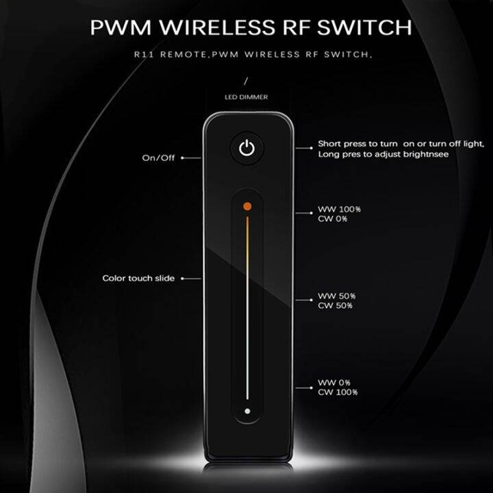 led-dimmer-12v-5v-24v-36v-8a-pwm-wireless-rf-switch-with-2-4g-brightness-adjustment-contact-remote-for-led-single-color-strip