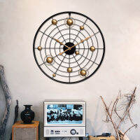 ?Dream Best? Modern Retro Old Mesh Living Room Big Clock Home Planet Round Concept Clock