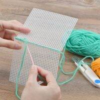 60 Pieces Plastic Mesh Canvas Sheets for Embroidery, Acrylic Yarn Crafting, Knit and Crochet Projects (10.6 x 10.6cm)