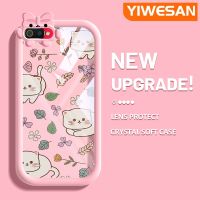 YIWESAN เคสสำหรับ Realme C2 C2S เคส A1K OPPO ลายดอกไม้แมวน้อยมอนสเตอร์ตัวนิ่มกันกระแทกทนทานต่อการขีดข่วนเคสโทรศัพท์โปร่งใสฝาครอบป้องกันเลนส์กล้องถ่ายรูป TPU ซิลิกาเจล