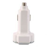 Kaka รูปแบบใหม่ 5V/5.2A สี่ USB Car Charger ค่าใช้จ่ายได้อย่างรวดเร็ววงกลมสีขาวเงิน