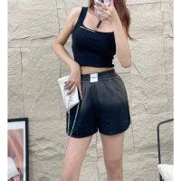 9zk Alexande * Wa * g 23 summer new elegant casual hot diamond gradient color straight slimming shorts