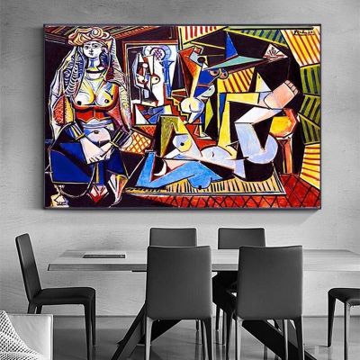 บทคัดย่อ Picasso Art Woman ผ้าใบภาพวาดสีน้ำมันโปสเตอร์และพิมพ์ผู้หญิงที่มีสีสัน Portrait Wall Art รูปภาพสำหรับ Room Home Decor New