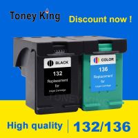 Toney King 132เติมหมึก136 XL ตลับหมึกสำหรับ HP 132 136 Officejet 6213 5443 D4163 Photosmart 2573 1513เครื่องพิมพ์ PCS1513