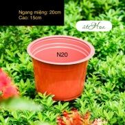 Sỉ từ 20 cái Chậu nhựa nâu N20 bóng đẹp