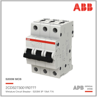 ABB S203M 6A - 63A 3P 10kA,  MCB ( เลือกแอมป์ ) ลูกย่อยเซอร์กิตเบรกเกอร์