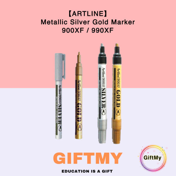 【ARTLINE】Metallic Marker 900XF / 990XF Silver / Gold Markers Lazada