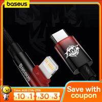 Baseus สาย USB แบบโค้ง20W สำหรับโทรศัพท์13 12 11 Pro Max Xs X 8 Plus สายสายชาร์จสำหรับเล่นเกมได้อย่างรวดเร็วสายชาร์จสำหรับ