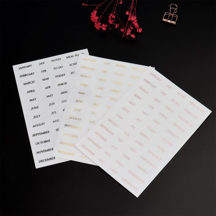 transparent-pet-hot-stamping-series-stickers-english-month-project-plan-phrase-hand-account-decoration-stationery