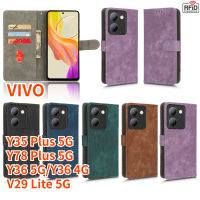 เคสฝาพับหนัง RTY สำหรับ VIVO Y35 Plus 5G VIVO Y78 Plus 5G VIVO Y36 5G VIVO Y36 4G VIVO V29 Lite 5G เคสเคสโทรศัพท์แบบตั้งได้ช่องเสียบบัตรเป็นหนัง PU เคสที่สามารถตั้งได้แบบพรีเมียม