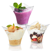 50100pcs 135ml Plastic Dessert Cups Yogurt Mousses Pudding Cup Mini Portion Cups Container Tableware Party Wedding Supplies