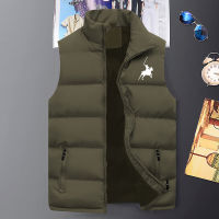 Newest Mens Polo Print Sleeveless Jacket Man Autumn and Winter Warm and Windproof Down Vest(4 Colors) M-5XL