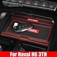 เสื่อที่รองแก้วรถสำหรับ Haval H6 LHD 2021 2022 2023 GT 3Th Ruer ป้องกันการเสื่อกันลื่นประตูช่องกระดาษรองแก้วของตกแต่ง