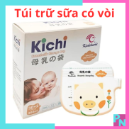 Túi trữ sữa túi trữ sữa Kichi có vòi 120ml 200ml 250ml có 2 lớp khóa zip