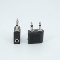 Air Plane dual 3.5mm female to 2 jack male Plug Airplane socket Airline Headphone Mono Audio connector Travel Splitter Adapter