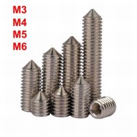 25PCS  M2 M3 M4 M5 M6 Stainless Steel Cone Point Grub Screws Hex Socket Set Screw