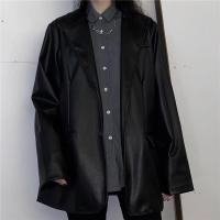 Factory Outlet Spot Leather Jacket Female Spring And Autumn Korean Version Of Retro Black Suit Loose Bf Student