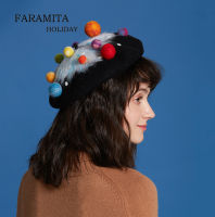 Faramita Holiday Interslar Night Sky Colorful Stars Hand Made Girls Berets Kids Women Originality Beret Hat Wizard Cap manual