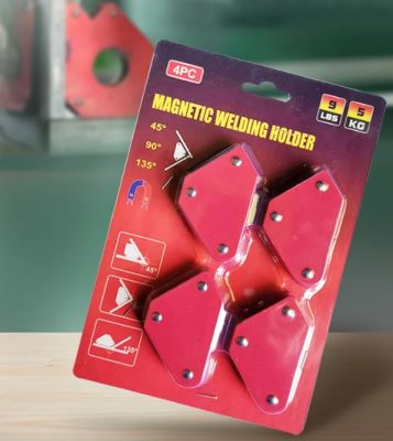 แม่เหล็กจับฉาก 4ชิ้น Magnetic Welding Holder มุมจับฉาก 45°, 90°, 135° แม่เหล็กฉาก จิ๊กแม่เหล็ก ดูดชิ้นงาน จับฉากแม่เหล็ก เข้ามุมงานเชื่อม 9 lbs