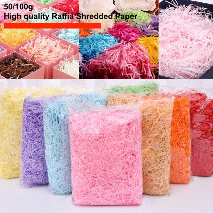 100g Colorful Shredded Paper Crinkle Raffia Filler Paper Gift Packaging