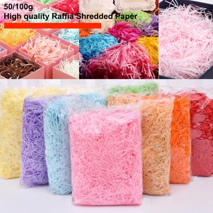 100g Colorful Shredded Paper Crinkle Raffia Filler Paper Gift Packaging