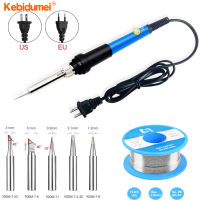 Kebidumei ชุดเครื่องเชื่อมเหล็กไฟฟ้า220V/110V/60W ปรับอุณหภูมิได้เซรามิกสถานีซ่อมงานเชื่อมเซ็ทหัวแร้งพร้อมห้วเปลี่ยนความร้อนเครื่องมือซ่อมแซม