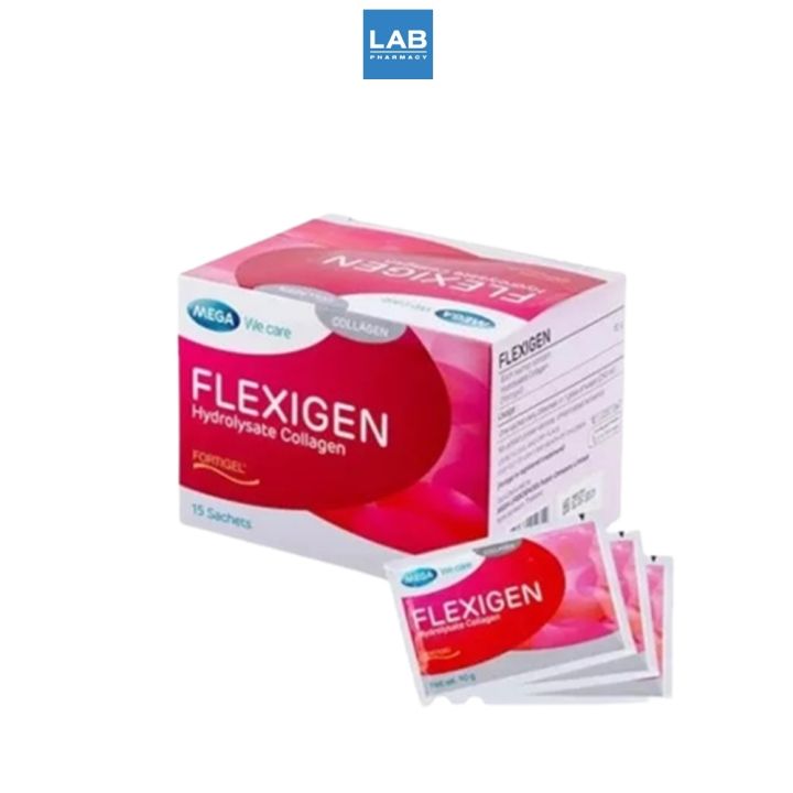 mega-we-care-flexigen-15x10-g-คอลลาเจนชงดื่ม-1-กล่อง-บรรจุ-15-ซอง