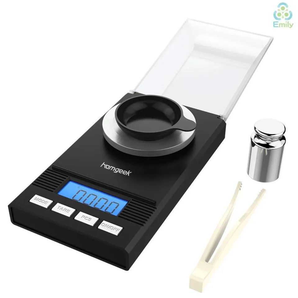 Emoly Food Scale,Digital Kitchen Scale, Mini Size Food Scale 500g/ 0.01g -  High Precision Jewelry Weight Scale with Platform, Stainless Steel, LCD