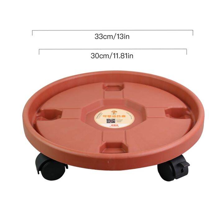 Flower Pot Tray Round Plastic Tray Caster Wheels Pallet Tray Vase With
