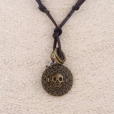 Wholesale New Rock Maxi Leather Aztec Coin Necklace Pirates Of The Caribbean Pendantst
