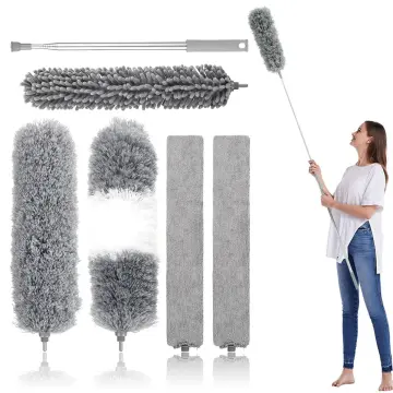 Dusters for Cleaning, Retractable Microfiber Gap Dust Cleaner with  Extension Pole 30'' to 100'', Reusable Bendable Long Handle Feather Duster  Kit for