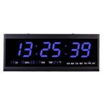 นาฬิกาดิจิตอล LED DIGITAL CLOCK แขวนผนัง 48x18.9x3.5 ซ.ม รุ่น 4819 นาฬิกา ตั้งโต๊ะ นาฬิกาแขวน LED ตัวเลข:สีฟ้า เขียว แดง