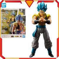 Bandai ภาพอนิเมะดั้งเดิม SHF ดราก้อนบอล Z ผมสีฟ้า Gogeta โรงละครของเล่นสะสมรูปเคลื่อนย้ายได้