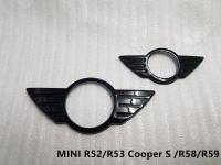 ครอบโลโก้หน้า+หลัง ดำเงา Piano Black (1 ชุด 2ชิ้น หน้า+หลัง) MINI R-Series MINI Black Out MINI Emblem Gen1 MINI R52/R53 Cooper S Gen2 MINI R58/R59 (สินค้าพร้อมส่ง)