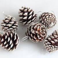 [A Warm]6ชิ้น/เซ็ตไม้ Pinecone Balls สำหรับ Home Office Party เครื่องประดับตกแต่งต้นคริสต์มาสแขวน Pine Cones 5ซม. Navidad 2021