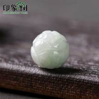 Natural Jadeite Round Lotus Carven Beads 4Pcs 9x9mm Gem Jad E Round Loose Beads Handmade Necklace For DIY Jewelry Making 18015 DIY accessories and oth