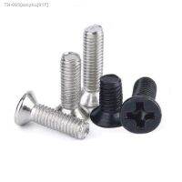 ℗☁۞ 50/100pcs DIN965 M1 M1.2 M1.4 M1.6 M2 M2.5 M3 Steel with Black / 304 Stainless steel Cross Phillips Flat Countersunk Head Screw