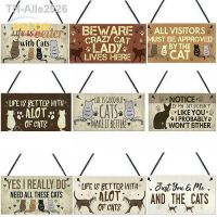 ¤ Plaque Wood Sign Hanging Plaques for Cats Painting Picture Door Decoration Wall