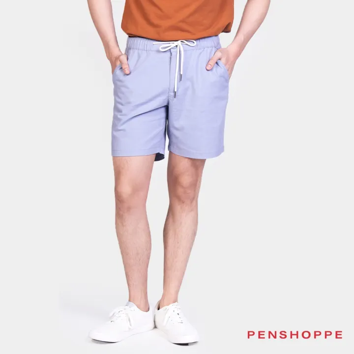 Penshoppe Dress Code Modern Fit Linen Shorts For Men (Light Blue) | Lazada  PH