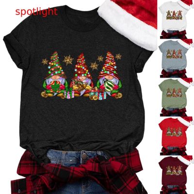 เสื้อยืดคริสต์มาส Women men top  Fashion Shirts For   Christmas ing Shirts Round Neck Short Sleeve Tee s Tunic Blouse