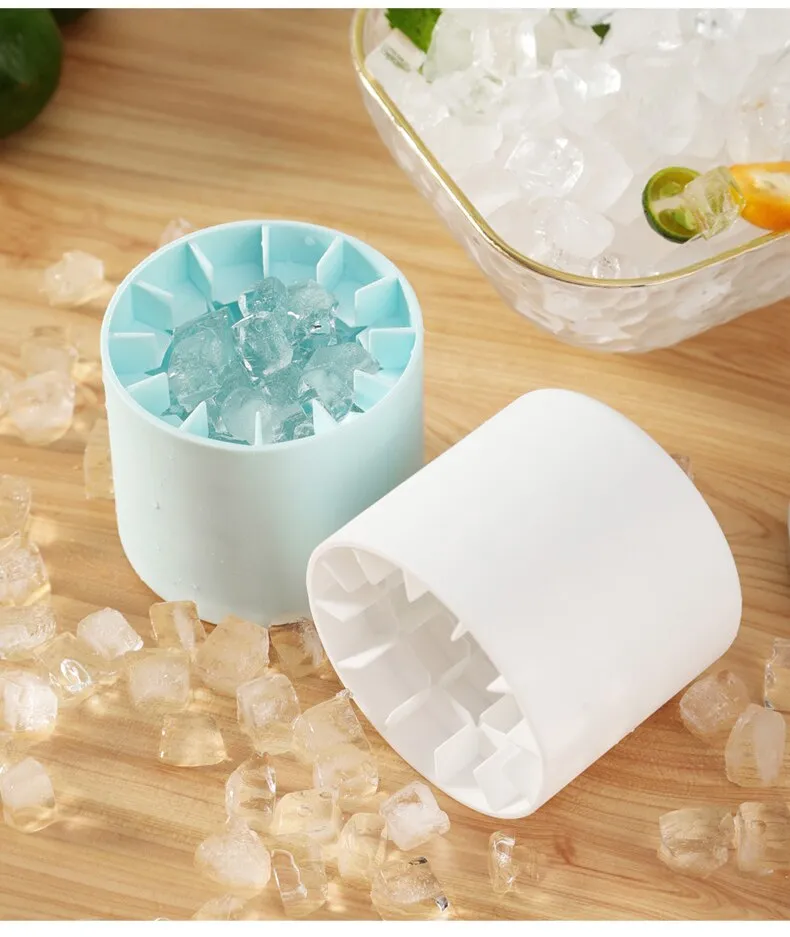 Ice Bucket Cup Mold Ice Cubes Tray Food Grade Quickly Freeze Silicone Ice  Maker Creative Design Ice Bucket Whiskey Beer Maker