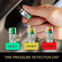 AUTO MOTOR 4PCS Anti-Theft Upgrade 2.4 Bar High-Precision Auto Tire Pressure Alarm Valve Stem Caps Cover Sensor Indicator Alert Tyre Air Gauge Warning Device ซื้อทันทีเพิ่มลงในรถเข็น