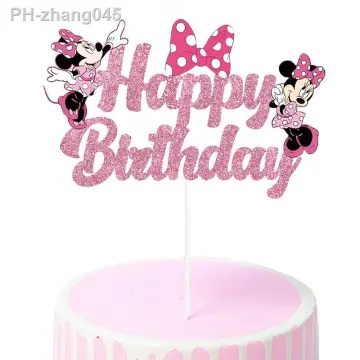 Minnie Mouse Cake Topper Kids Birthday Party Decoration Image Cut Card