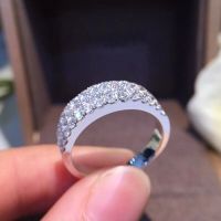 AEAW 1.2CTW กะรัต F Color Lab เติบโต Moissanite แหวนแต่งงานแหวนหมั้นกลมสำหรับผู้หญิง925สีเงิน
