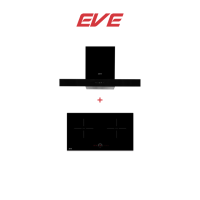 EVE SET เตาแม่เหล็กไฟฟ้า 2 หัว HB73-2CROSS/TC + เครื่องดูดควันติดผนัง HC-LOFTBOX-90